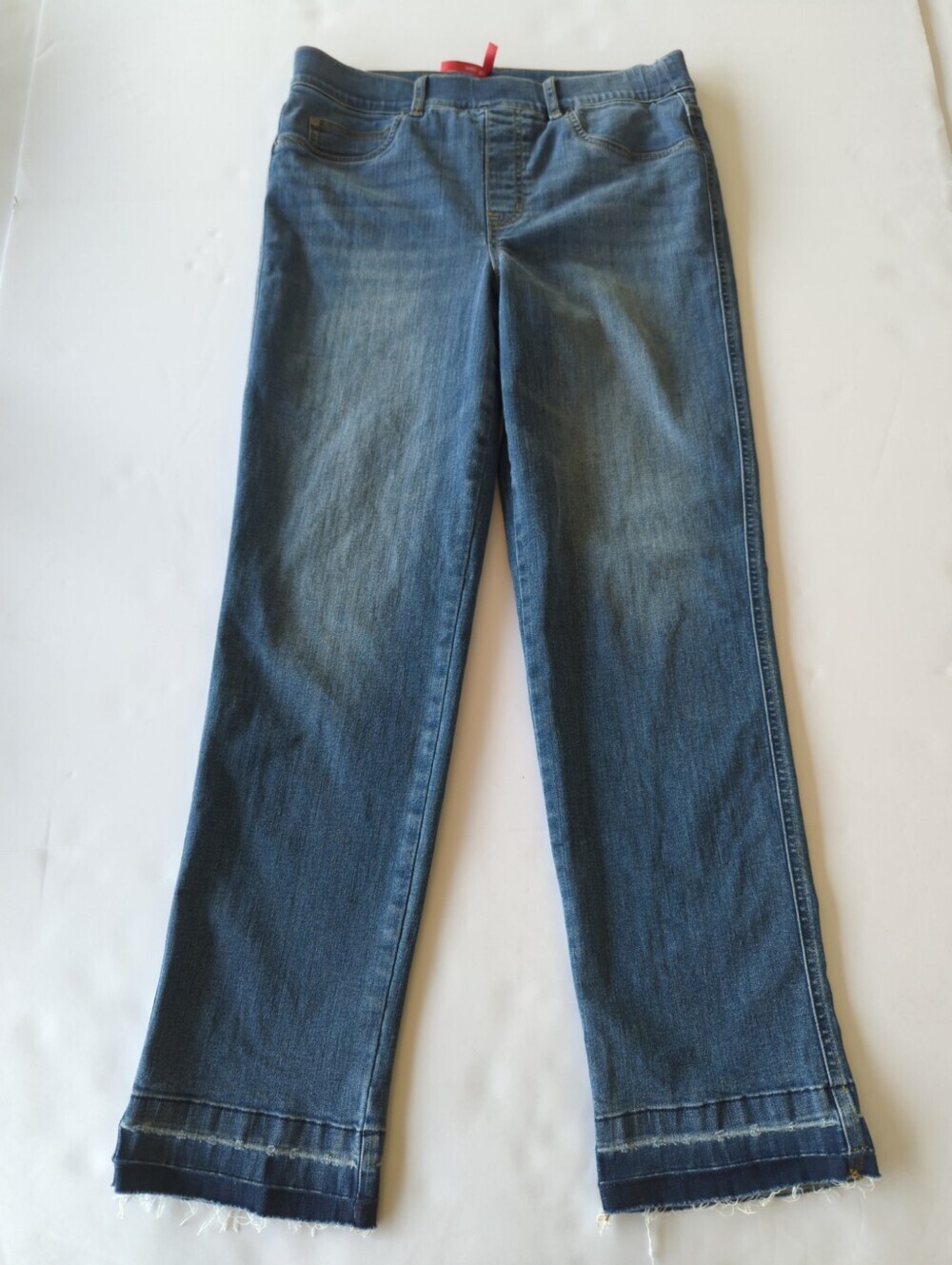 SPANX Women's Straight-Leg Jeans in Medium Blue Wash